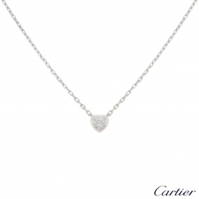 Cartier White Gold Diamants L?gers Heart Necklace B7059300